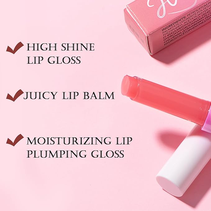 DAGEDA Tinted Lip Balm, Moisturizing Magic Color Changing Lipstick, Soothing Hydrating Lip Balm Tinted, Glossy Lip Plump Gloss Butter Balm, Lightweight, Non-Greasy, 02