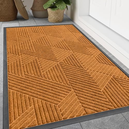 Smiry Front Door Mat Outside Entrance, Low Profile Rubber Doormat by Smiry