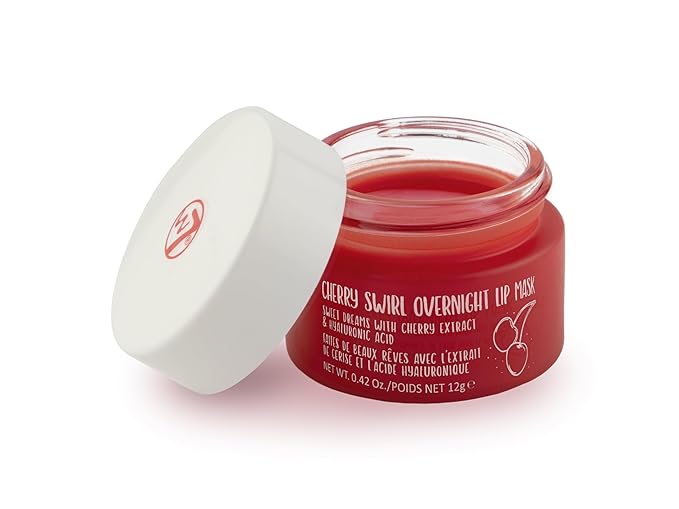 W7 Sweet Dreams Overnight Cherry Swirl Lip Mask - Cherry Extract & Hyaluronic Acid - For Hydrated, Full Looking & Irresistible Lips