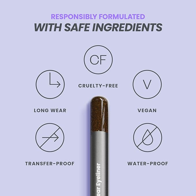 Wonderskin Eyeliner Pencil, 1440 Longwear Brown Glitter Eyeliner Pencil - Waterproof, Sharpenable & Smudge Proof