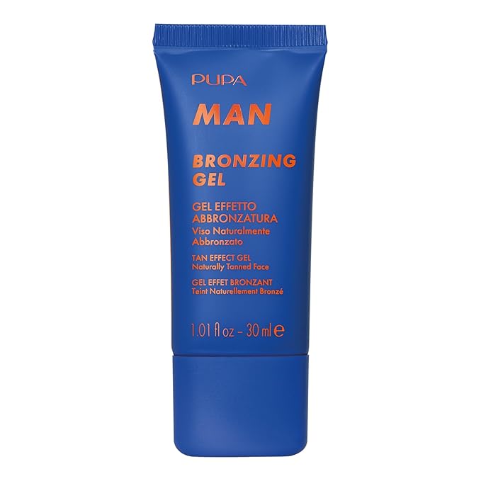 Pupa Milano Bronzing Gel, 001, 1.01 oz - Tan Effect Bronzer Gel - Liquid Matte Bronzer - Lightweight - With Hydrating Coconut Water - Makeup for Men