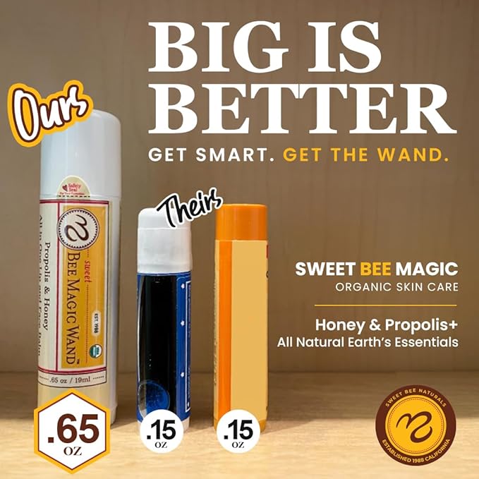 Medicine Mama's Apothecary Sweet Bee Magic Wand All in One Lip and Face Balm,1.95 Ounces ,3 Count