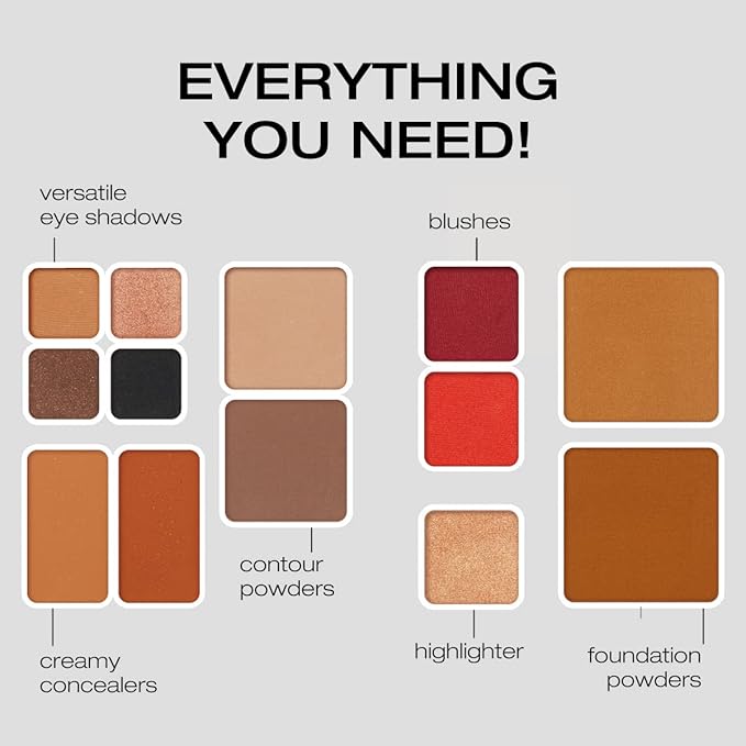 Woosh Beauty, Fold out Face Original Makeup Palette, Travel, All in One, Neutral Cream & Powder (#4 Medium Deep)