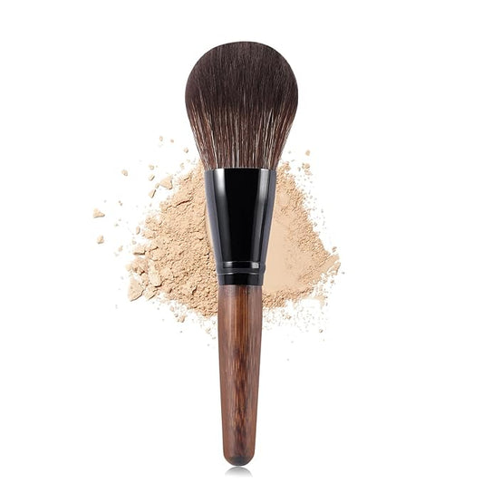 Large Bamboo Mineral Powder Brush, Fluffy Foundation Makeup Brush Kabuki Brushes with Soft Synthetic Bristles for Loose & Pressed Powder, Liquid, Cream, Buffing, Blending, Vegan & Cruelty-Free Tool