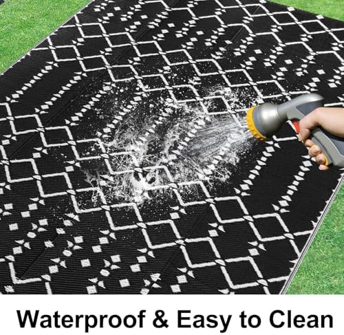 Smiry Outdoor Rug 8x10 ft Waterproof Reversible Boho Mat - Image 2