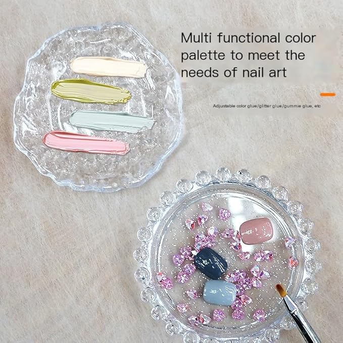 Makeup Mixing Palette Nail Polish Color Mixing Plate, Nail Art Tools Palette, Pigment Transparent Makeup Palette for Lipstick Eyeshadow Color Test Make up Tools Makeup Palettes (Pearl-yellow)