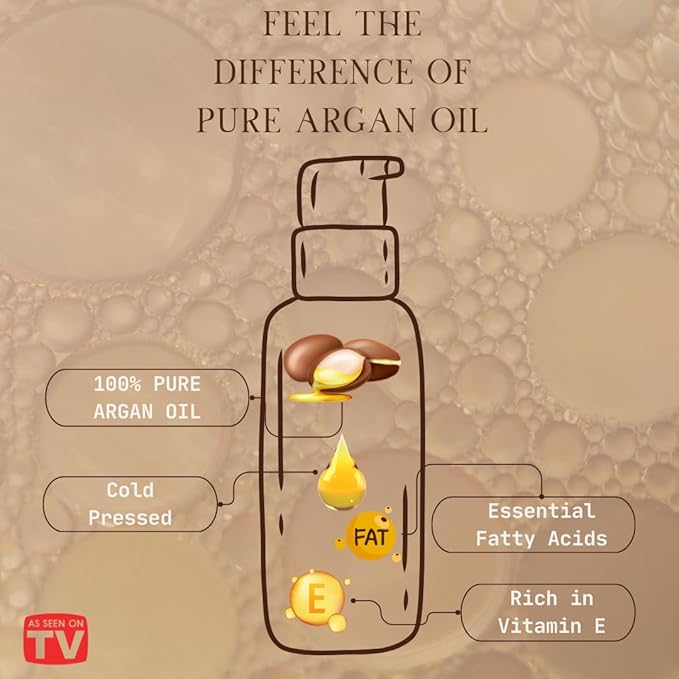 VoilaVe USDA and ECOCERT 100% Pure Organic Moroccan Argan Oil for Skin, Nails & Hair Growth, Anti-Aging Face Moisturizer, Cold Pressed, Hair Moisturizer, Rich in Vitamin E, As Seen On TV - 4 fl oz
