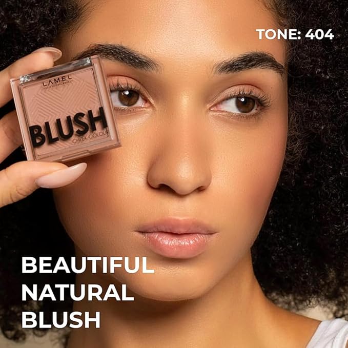 Lamel Blush Cheek Taupe Color Mini - Natural, Lightweight, Smooth, Blendable Powder - Shading & Contouring - 4 Universal Shades Powder Blush - Cruelty Free - № 404 (Taupe) - 3.8g / 0.13