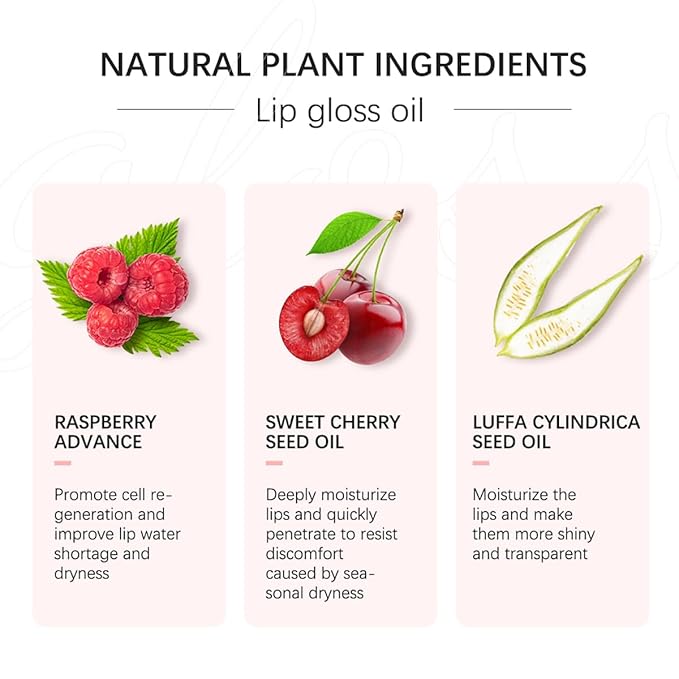 Hydrating Lip Glow Oil Moisturizing Plumping Lip Tint Lip Gloss Transparent Lip Balm Long Lasting Nourishing Repairing Lightening Lip Lines (012#+015#)