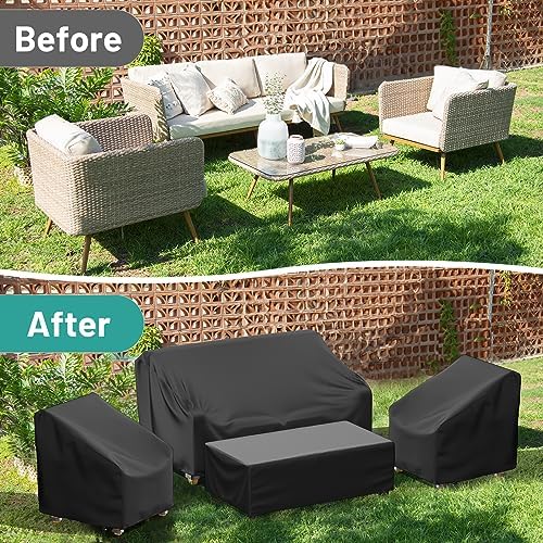 Mrrihand Patio Furniture Covers, 4 Piece Outdoor Furniture Cover Waterproof - Image 3