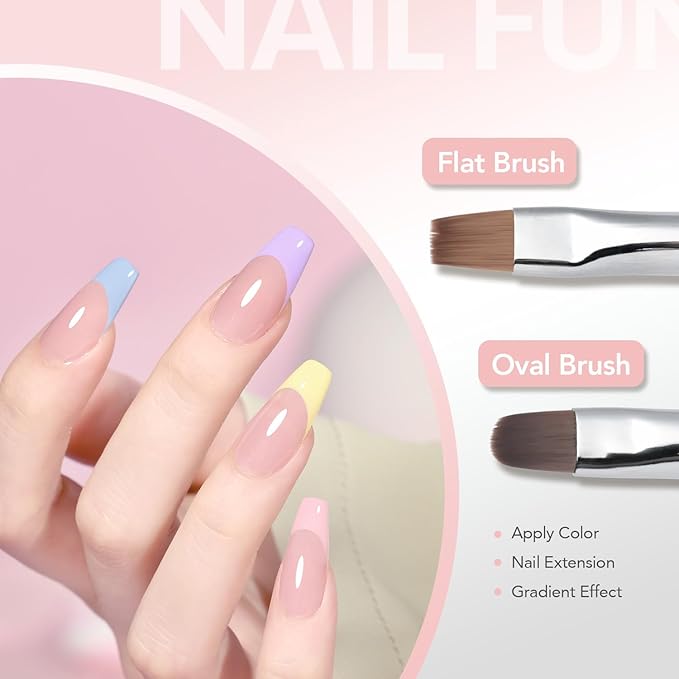 GAOY 6 Pcs Nail Art Brushes, Nail Design Tools for Nail Detail Painting, French Liner and Dotting Pens for Nail DIY