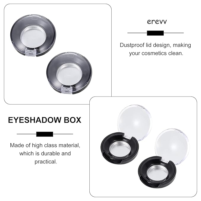 Lurrose Makeup Pallet 8pcs Empty Eyeshadow Trays Round Blusher Case Lipstick Highlighting Powder Make Up Pans Container Cosmetics Sub Package Holder Bulk Highlighters