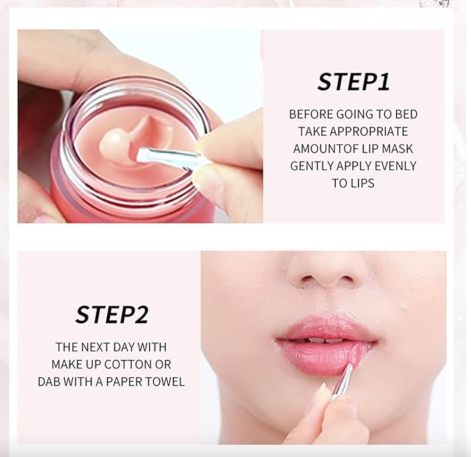 Lip Sleeping Mask | Made With Lip Plump Complex of Collagen, Vitamin C, Hyaluronic Acid & Coconut Oil | Moisturize & Nourish Dry, Chapped Lips | Organic, Vegan & Cruelty Free