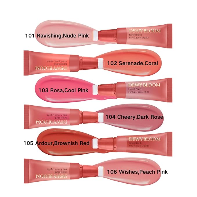 Blush Beauty Wand,Matte Face Blush Contour Wand with Cushion Applicator,Smooth Creamy Dewy Liquid Blush Wand,Blendable Blush Rouge Stick for Cheek,Cruelty-free,103 Rosa,Cool Pink