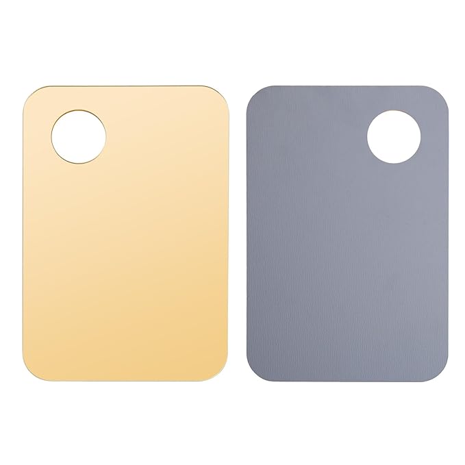 4 Pcs Makeup Mixing Tray Makeup Palette with Makeup Spatula Makeup Mixing Palette Foundation Palette for Eye Shadow Lipsticks Nail Art Beauty Salon (Gold and Transparent)