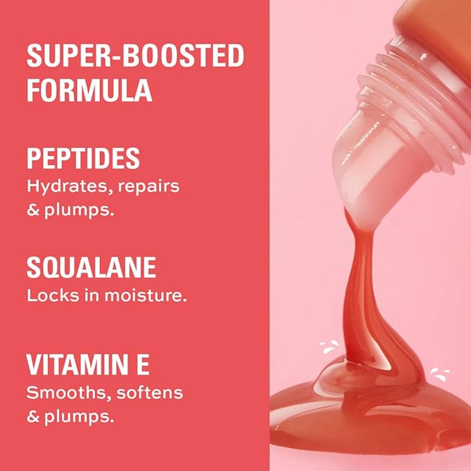 Revolution Beauty, Juicy Peptide Lip Balm, Hydrating & Plumping Lip Balm with Sheer Color, Infused with Vitamin E & Peptides, Nude Latte, 0.27 Fl. Oz