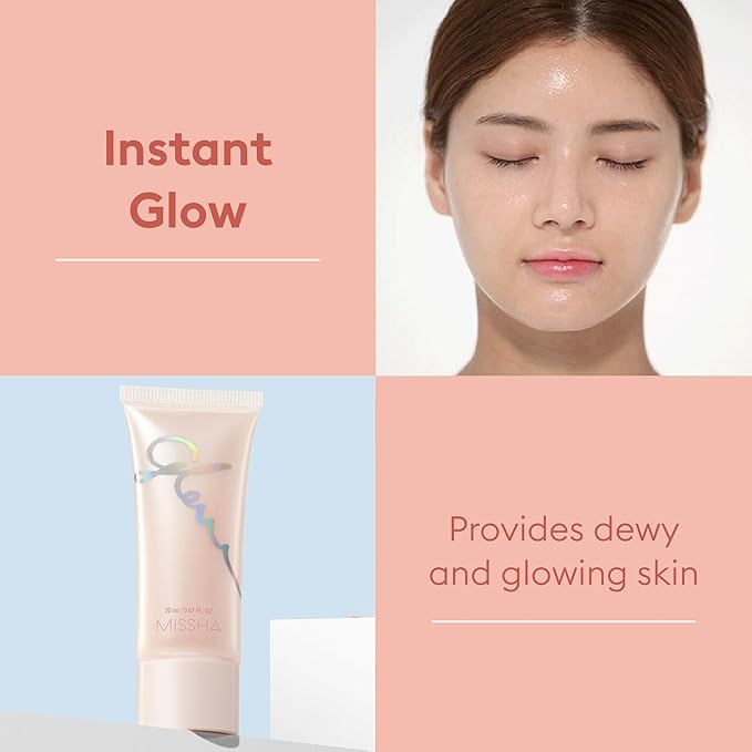 MISSHA Glow Skin Balm 0.68 fl oz/ 20ml, 4-in-1 Primer, Moisturizing Cream, Morning Pack, Luminizing Cream for a Flawless Natural Glow Glass Skin