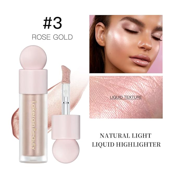 UNYOKE Liquid Highlighter, Highlighter makeup Stick，Makeup Highlighter Face Illuminator, Beauty Glow Highlight Body Shimmer, Waterproof Smooth Cream Highlighter, Longlasting Liquid Highlighter, Body Highlighter.-03#