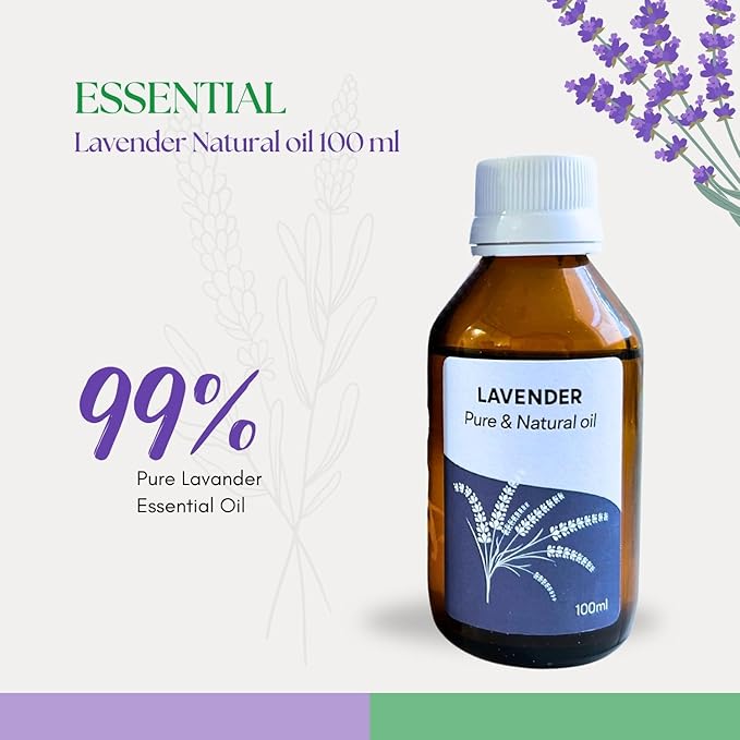 Roots & Above Pure Natural Lavender Essential Oil 3.38 oz/100ml for Diffuser, Skin, Hair, Self-Care, Soap & Candle Making Scent Fragrance