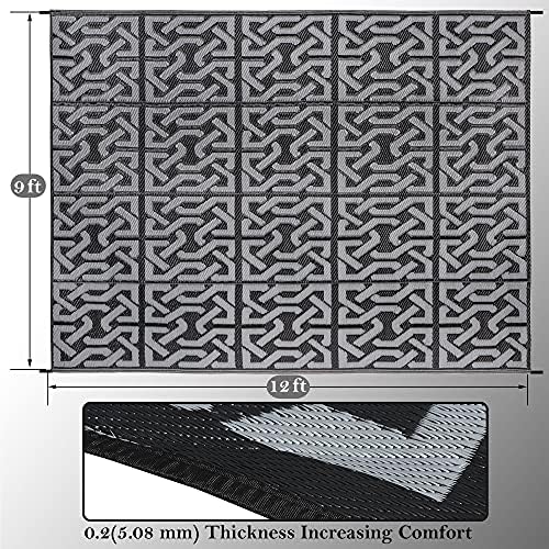 SAND MINE Reversible Mats, Plastic Straw Rug, Modern Area Rug, Large Floor Mat - Image 2