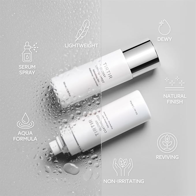 TIRTIR Glossy Coating Mist 3.38 fl. oz, Illuminating Polyglutamic Acid Face Mist for Fresh, Glowing Skin,Cooling, Soothing, Makeup Prep Spray