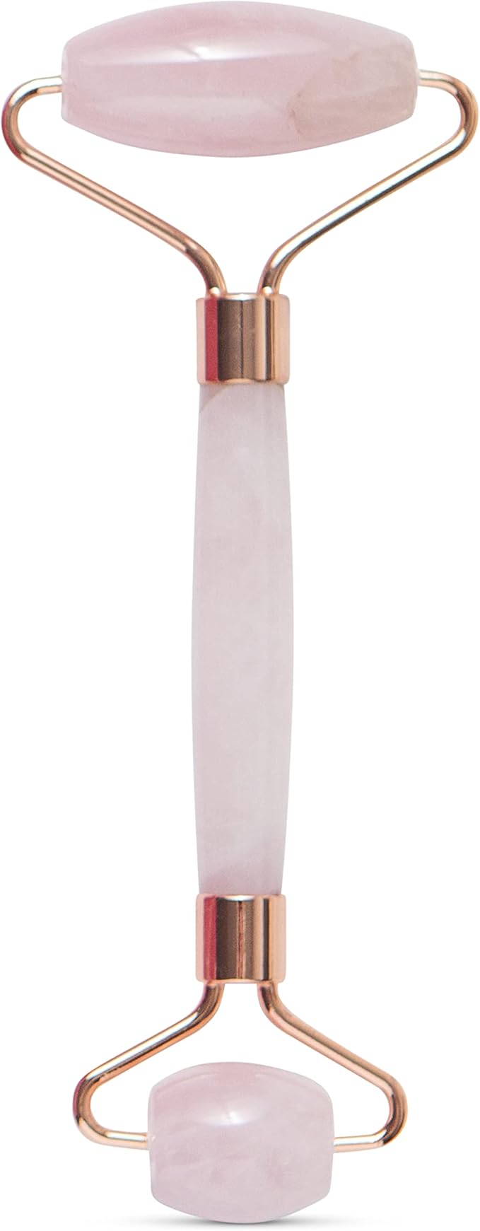 Rose Quartz Roller for Face - Facial Massage Tool for Natural Beauty Skin Care - Pink Face Roller Reduces Dark Eye Circles and Puffiness with 100% Authentic Quartz Crystal