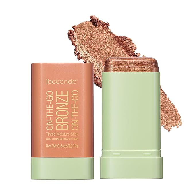 Cream Contour Stick,Multi-Use On The Go Bronzer Stick,Long-lasting Highlight Stick,Glow Bronzer Stick for Face,Lightweight and Blendable Contour Stick for Women (03# Rich Glow)