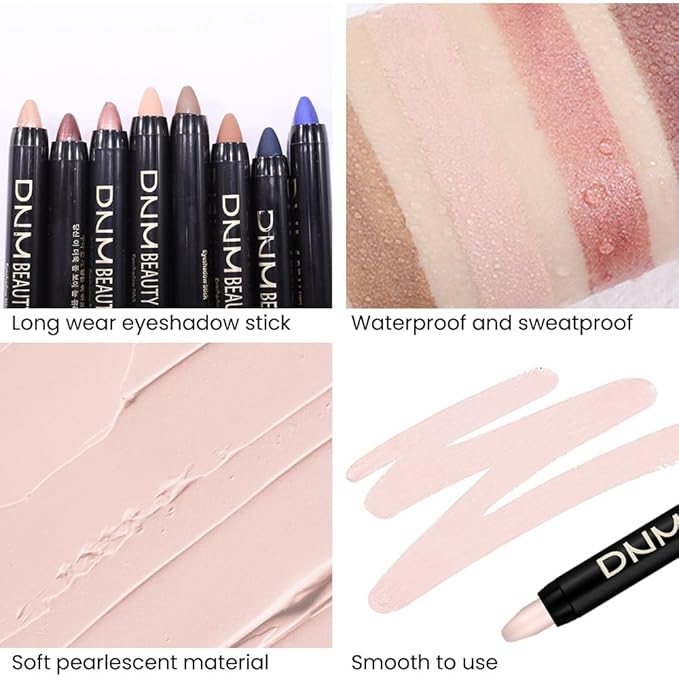 Kaely 2Pcs Cream Eyeshadow Sticks Set for Eyes Waterproof,Rose Shimmer & Desert Matte Eye shadow Stick Pencil Pen Bulk sombras en crema para ojos 27+28