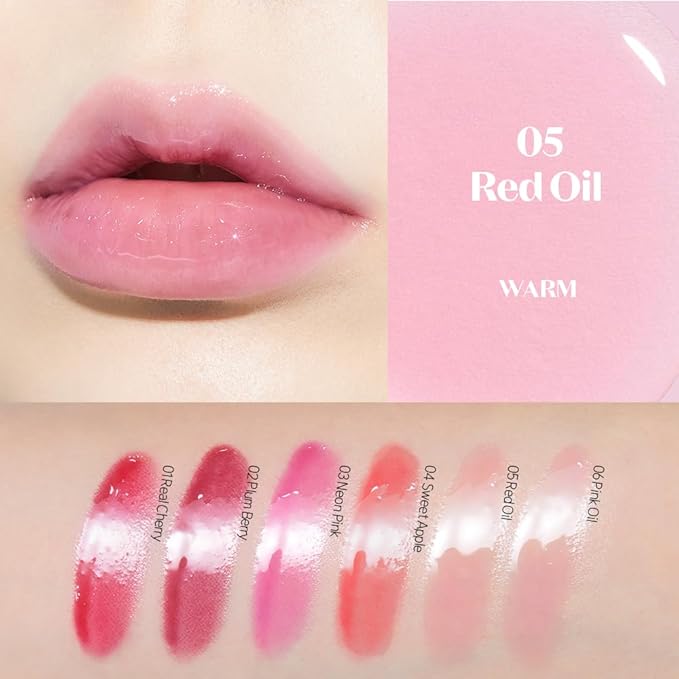 ETUDE Dear Darling Oil Tint #5 Red Oil 4.2g | High Moisturizing and Strong Hydrating Lip Oil/Lip Gloss | Smooth and Moist Lips | Non-Sticky Lip Oil Tint For Dry Lips | K-beauty