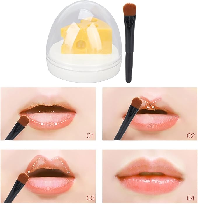 Cheese Shaped Lip Balm, Moisturizing Nourishing Repair Lip Balm, Hydrating Lip Balm for Chapped Cracked Lips 0.3oz(02)