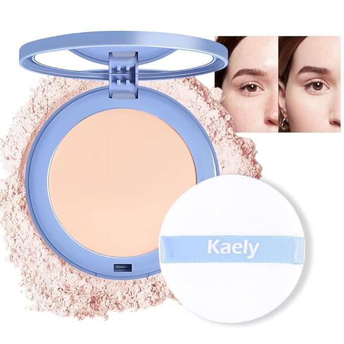 evpct Kaely Oil Control Pressed Face Powder, Get Smooth Flawless Fine Lines and Lightweight Finishing Foundation, Control Shine Long Lasting Waterproof Face Setting Powder Cosmetic, 04 Ivory