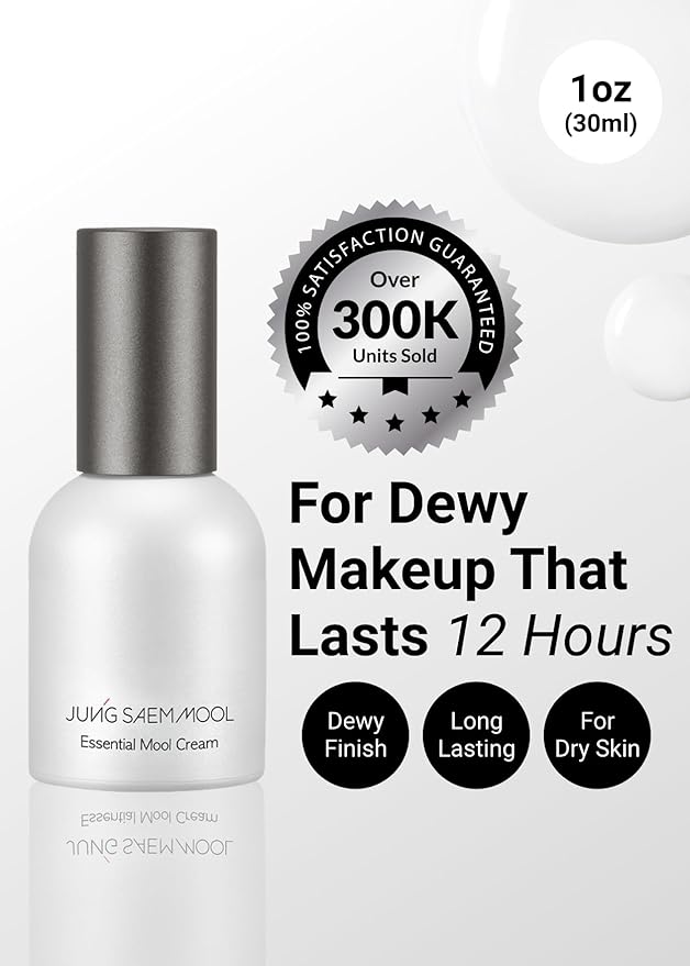 JUNG SAEM MOOL Essential Mool Cream 1 Fl Oz, Lightweight Watery Face Cream with Ceramide and Panthenol for Deep Hydration and Radiant Skin, Skin Barrier Support, Korean Foundation Makeup Prep