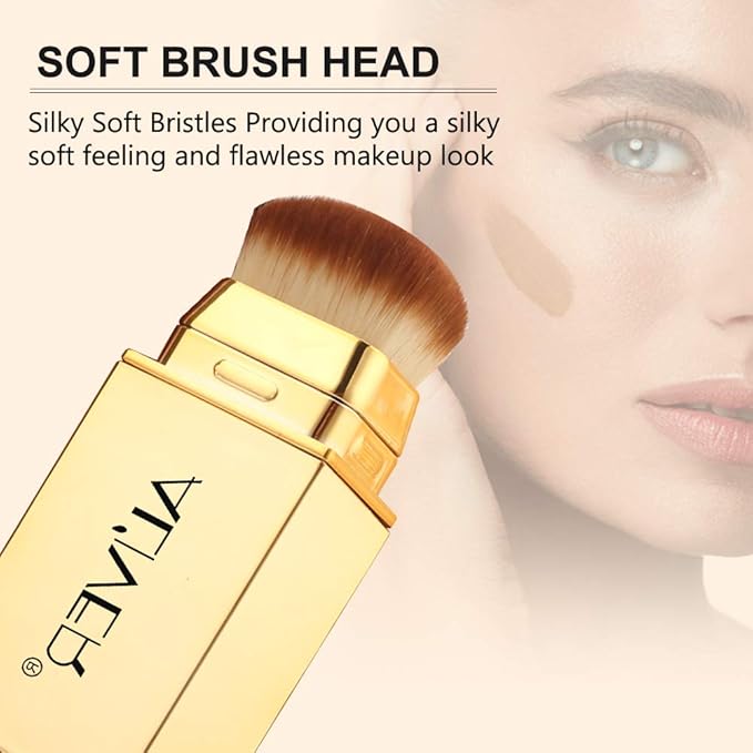 2 IN 1 Design Foundation & Brush, Face Makeup Foundation, Portable Makeup Concealers, Color Changing Foundation, Concealer Cover Concealer