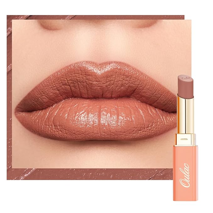 Oulac Color Rich Satin Lipstick - Pink Brown Full Coverage Lip Color, Creamy Silky-Smooth, Moisturizing, Satin Matte Finish, Infused With Shea Butter, Vegan & Clean Beauty, 4g, SG11 Breathtaking