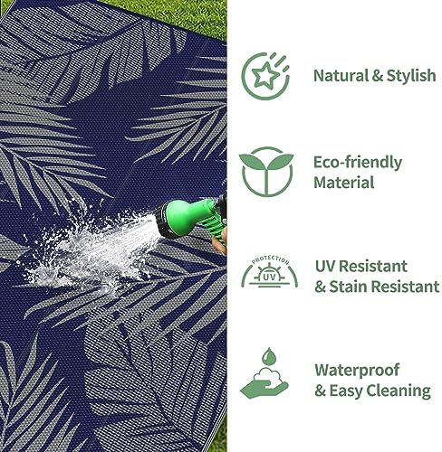 GENIMO Outdoor Rug, Waterproof Plastic Rugs 10'x14' - Image 6