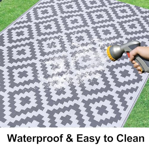 Smiry Outdoor Rug 10x14 ft Waterproof Reversible Boho Mat - Image 2