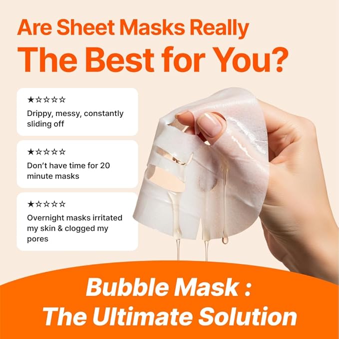 MENOKIN 30 Seconds Quick Bubble Mask [CLEAR] - [Cica] in Micro-bubbles For Soothing & Skin Strengthening, Hydration, Clearer Complexion, Korean Skin Care Essential, 70 Uses, 3.21 fl.oz