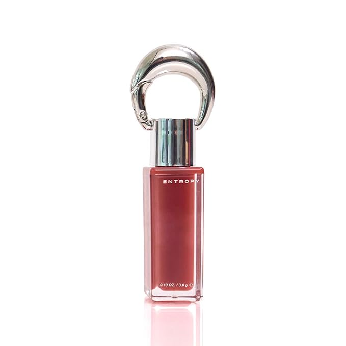 ENTROPY Makeup 2-in-1 Charm Shiny Glowy Lip & Cheek Gloss Tint Keychain, High Pigment Glossy Lip Color & Plumping Gloss, C5 Amber Charm