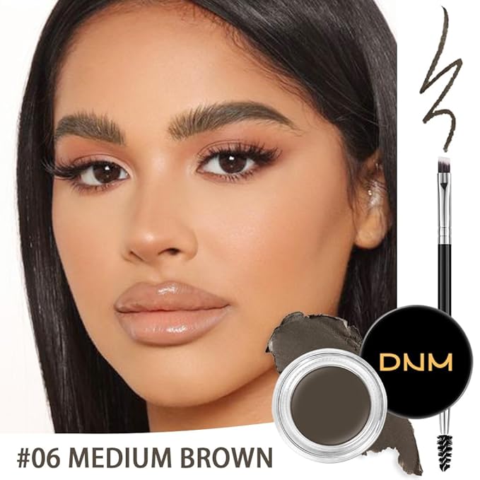 evpct Eyebrow Stencils Kit for Women Shaping, Eyebrow Shaper Makeup Kit, Eye Brow Stencil Shaper Tinting kits for Women, with Eyeliner, Eyebrows Pencil, Pomade, Brush and 10 Stencils, 06# MEDIUM BROWN