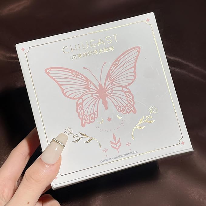 Highlight Glitter Powder Ball,White Shimmer Highlighter Makeup Powder Puff,Comfortable and Cute Plush Long-Lasting Body Shine for Various Occasions