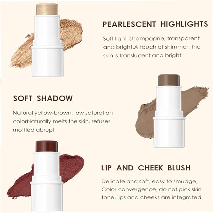 Contour Stick, Face Concealer Stick, Bronzer Facial Repair 3D Wonder Stick Face Body Shading Stick Foundation Cream (03 Contour Stick)