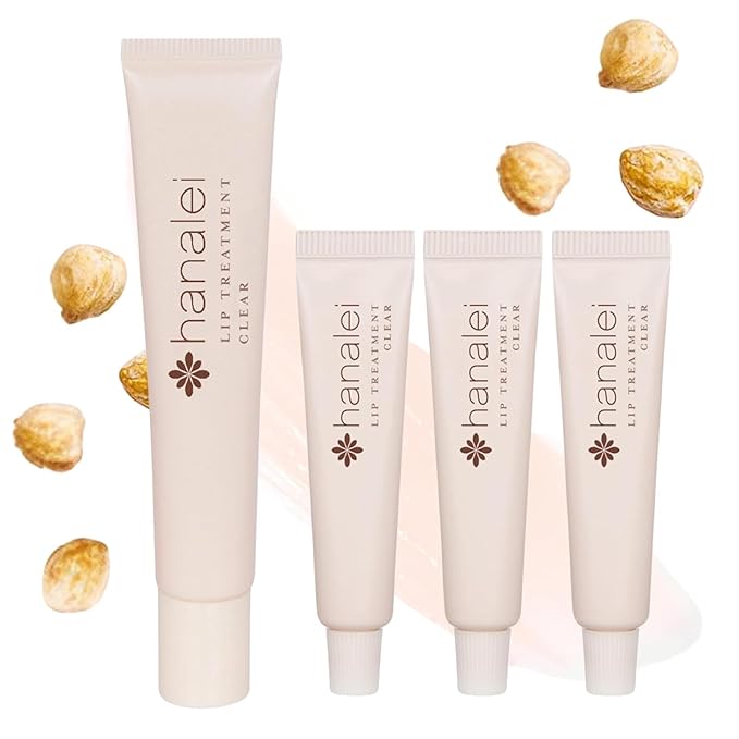 Hanalei Lip Treatment Duo – Hydrating Lip Balm & Repair for Dry, Chapped Lips with Kukui Oil, Shea Butter, Agave & Grapeseed Oil – Clear Lip Moisturizer & Conditioner, Full & Mini Travel-Size