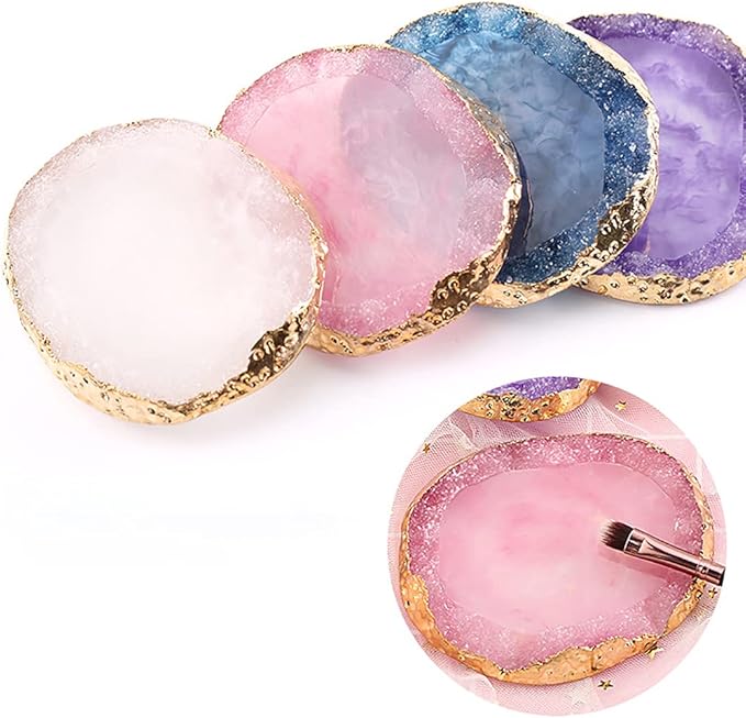 Resin Nail Art Palette Cosmetic Mixing Palette Nail Gel Polish Colors Mixing Pallet Makeup Palette Tray White