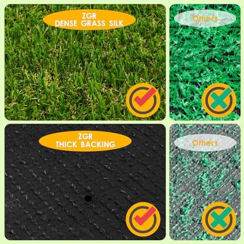 Realistic Artificial Grass Rug 8 FT x 16 FT Fake Faux Turf Grass, 0.8"" Indoor - Image 4