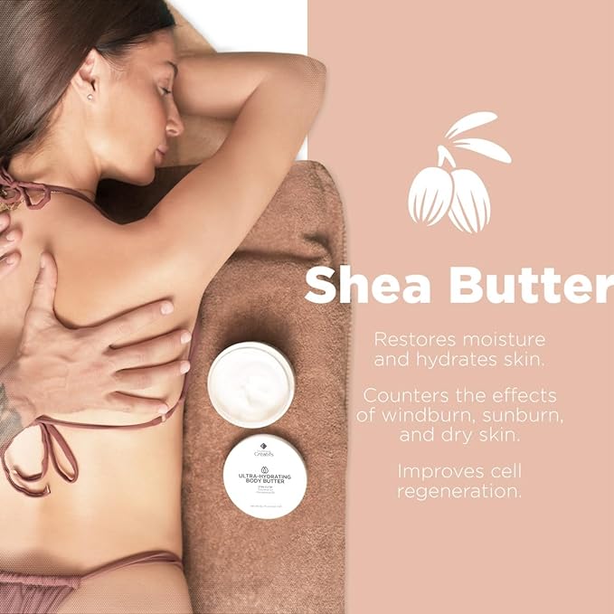 Ultra-Hydrating Body Butter with Shea Butter, 8.5 fl. oz., Salted Caramel and Macadamia Scent, Deep Moisturizing, Soothes, Repairs, and Nourishes Skin