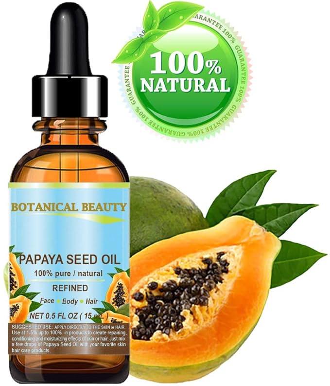 PAPAYA SEED OIL. 100% Pure / Natural / Undiluted /Refined Cold Pressed Carrier Oil. 0.5 Fl.oz.- 15 ml. For Skin, Hair And Lip Care.