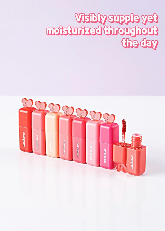 COLORGRAM Juicy Blur Tint 08 Cooling Strawberry | Daily Semi-Matte, Semi-Glossy, Long-Lasting Lip Stain, Moisturizing, Buildable & Blendable, highly Pigmented (0.12 Fl. Oz.)