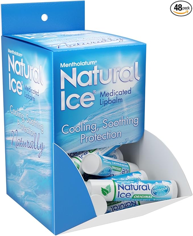 Mentholatum Natural Ice Lip Balm Original SPF 15 1 Each ( Packs of 48), 0.16 Ounce (Pack of 48)