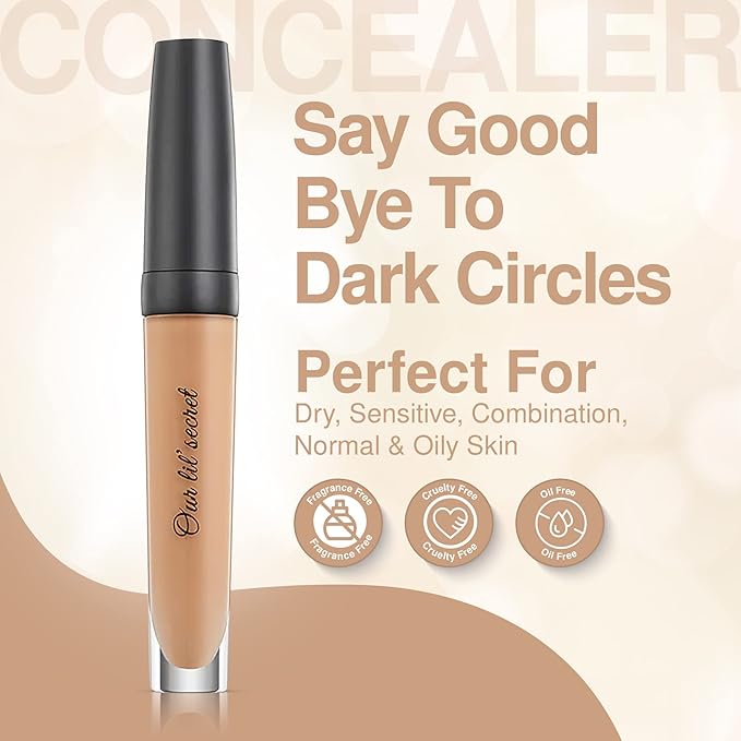 Frankie Rose Cosmetics Our Lil’ Secret Concealer – Sweat-Proof & Matte Under Eye Concealer, Long Lasting Concealer Full Coverage For Fine Lines, Dark Circles & Hide Imperfections - Chai