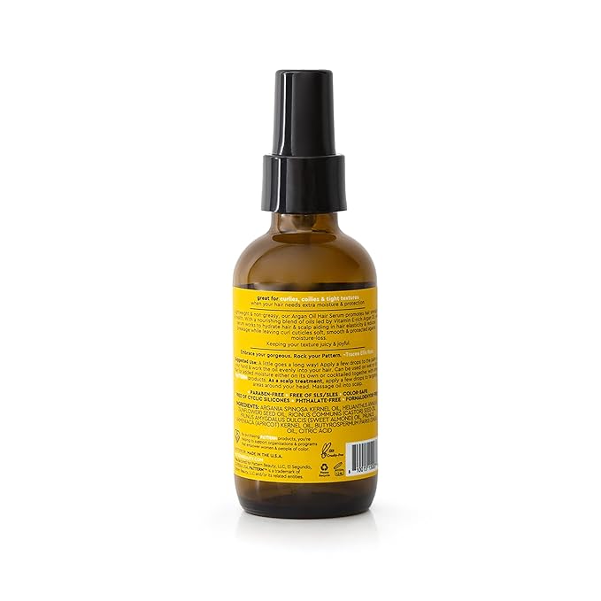PATTERN Beauty by Tracee Ellis Ross Argan Oil Hair Serum, 3.9 Fl Oz, Rich Moisture and Shine Boost for Curlies, Coilies and Tight-Textured Hair, 3a-4c